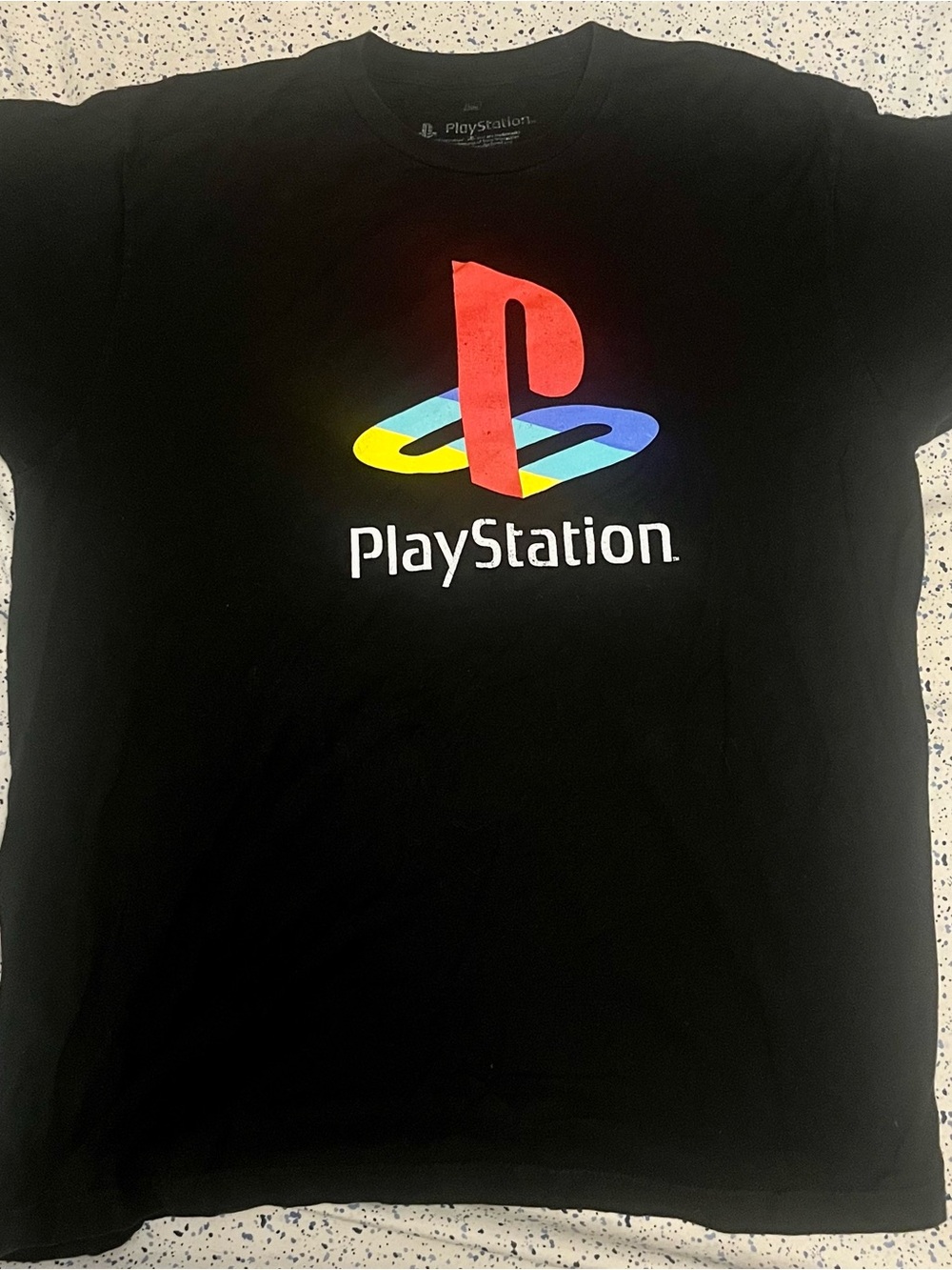 Sony Black T-Shirt with Red, Yellow & Blue PlayStation Logo